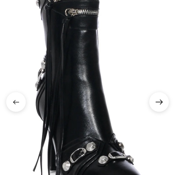 Sleek Black Ankle Boots with Silver Details - Picture 4 of 10